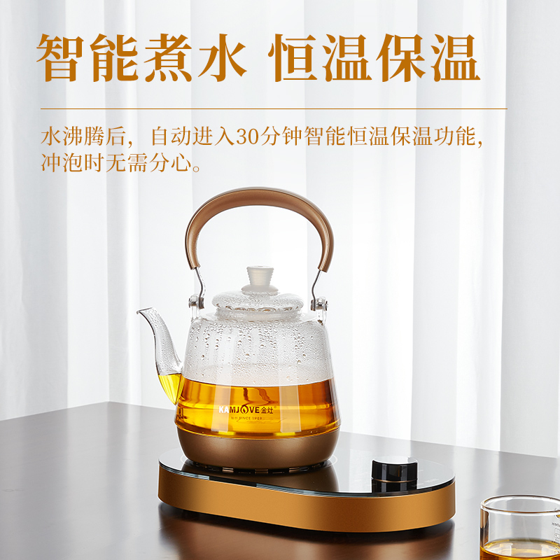 金灶 A-66 玻璃提梁壶带手把煮茶器智能电茶炉家里电水壶白色