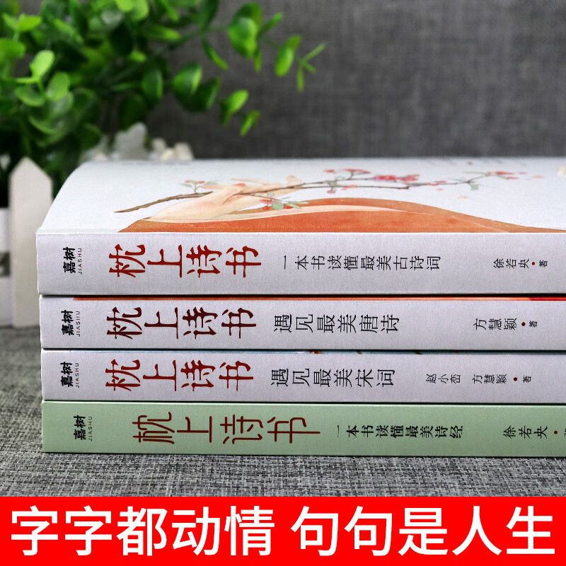 全4册 彩图珍藏版 枕上诗书系列全套 古诗词大全 全集书籍 中国诗词大会册枕上书诗书 枕边诗书枕上书诗词帎高清大图