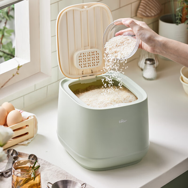 小熊(Bear)伊万(BEAREWAN)米桶厨房密封防潮杂粮收纳盒防虫米缸储米箱可储存10斤CX-W0062