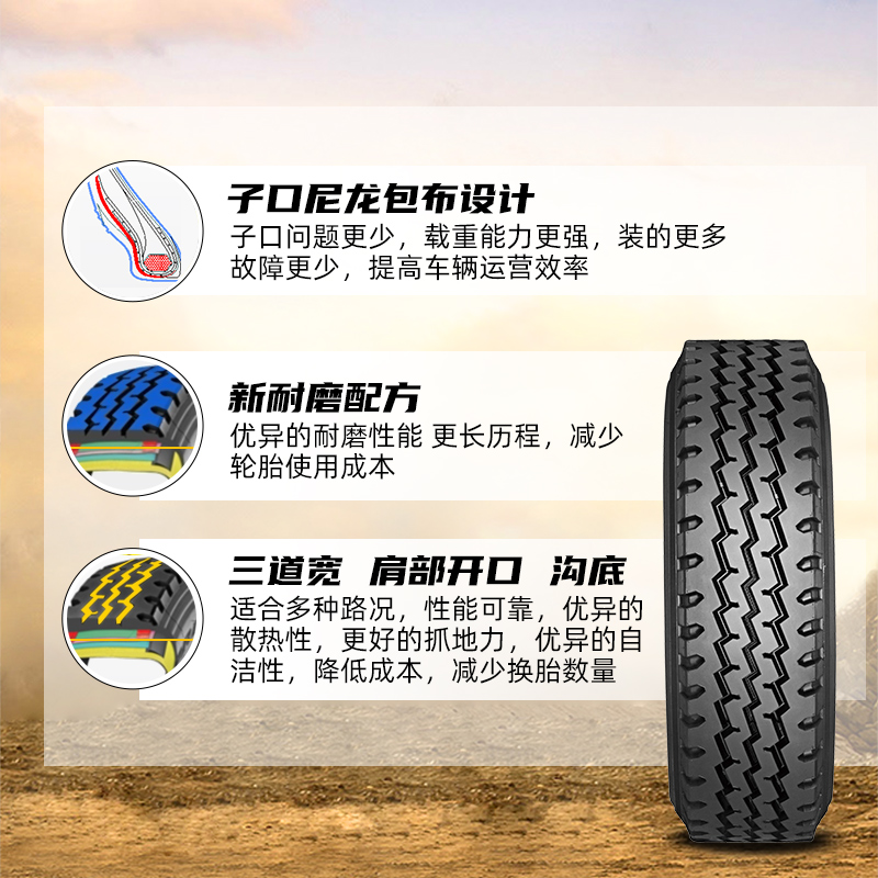 佳通(Giti)轮胎9.00R20 16PR GT01高清大图