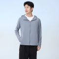 高端夏户外防紫外线防晒服冰丝凉感防晒衣男款皮肤衣外套潮 4XL 原纱无帽檐深灰
