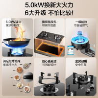 万和(Vanward)梅赛思燃气灶具家用5.0KW大火力瞬时点火 易清洁抗污 天然气ML06-X1
