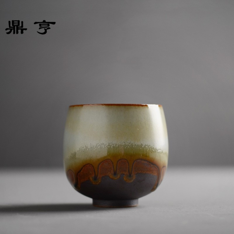 鼎亨景德镇手工窑变柴烧杯陶瓷杯品茗杯主人杯功夫茶具