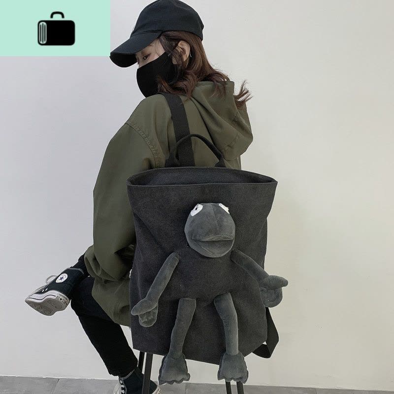 书包女韩版高中原宿ulzzang学生ins帆布大容量2020新款双肩背包女NEW LAKE女手包图片