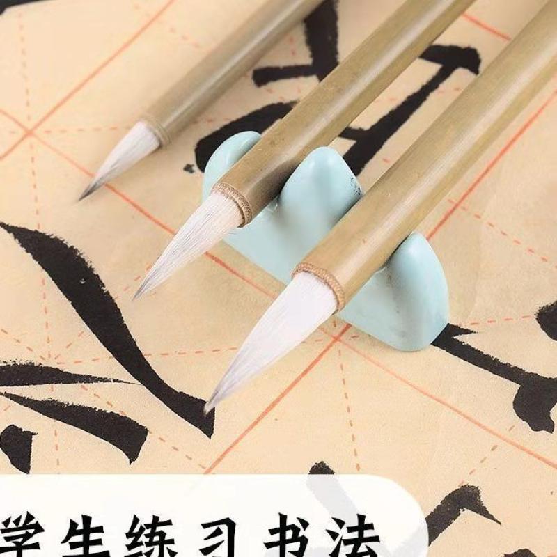 加健兼毫大中小白云毛笔书法专用羊毫国画兰竹狼毫笔专业级不掉毛-白云羊毫笔;大号