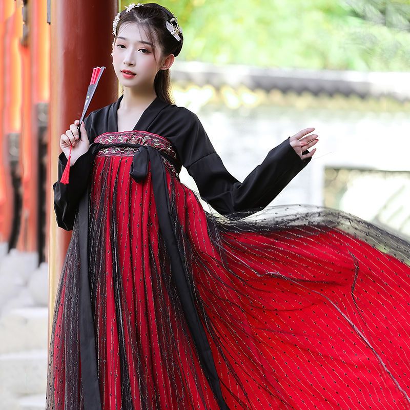 [暮辞]汉服中国风夏季仙气学生飘逸古风超仙齐胸齐腰襦裙古装女 暮此