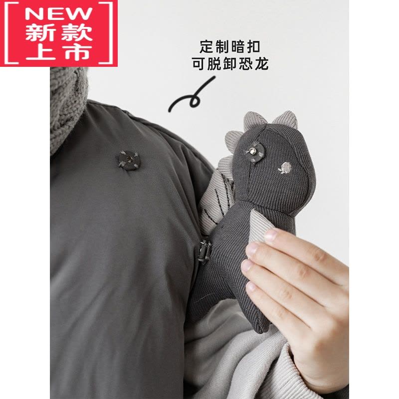 可莉允男童手塞棉衣可拆卸恐龙玩偶马甲秋冬儿童单排扣保暖外穿背心棉服图片
