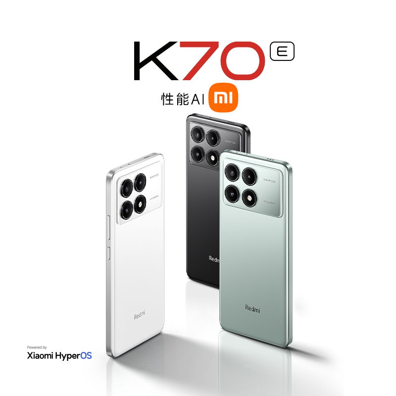 [原封]小米Redmi K70E 墨羽 12GB+256GB 天玑8300-Ultra 5G芯 小米澎湃OS 90W有线快充 二代1.5K直屏 5G智能手机 K70高清大图