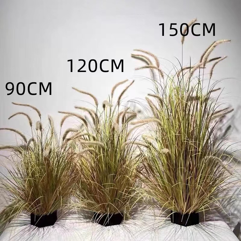 仿真网红天然芦苇假绿植植物造景盆栽摆件 每个规格各10盆起售高清大图