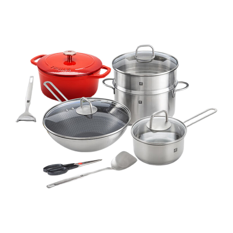 双立人厨具8件套一锅多用精致烹饪耐磨幸福食刻款1026076