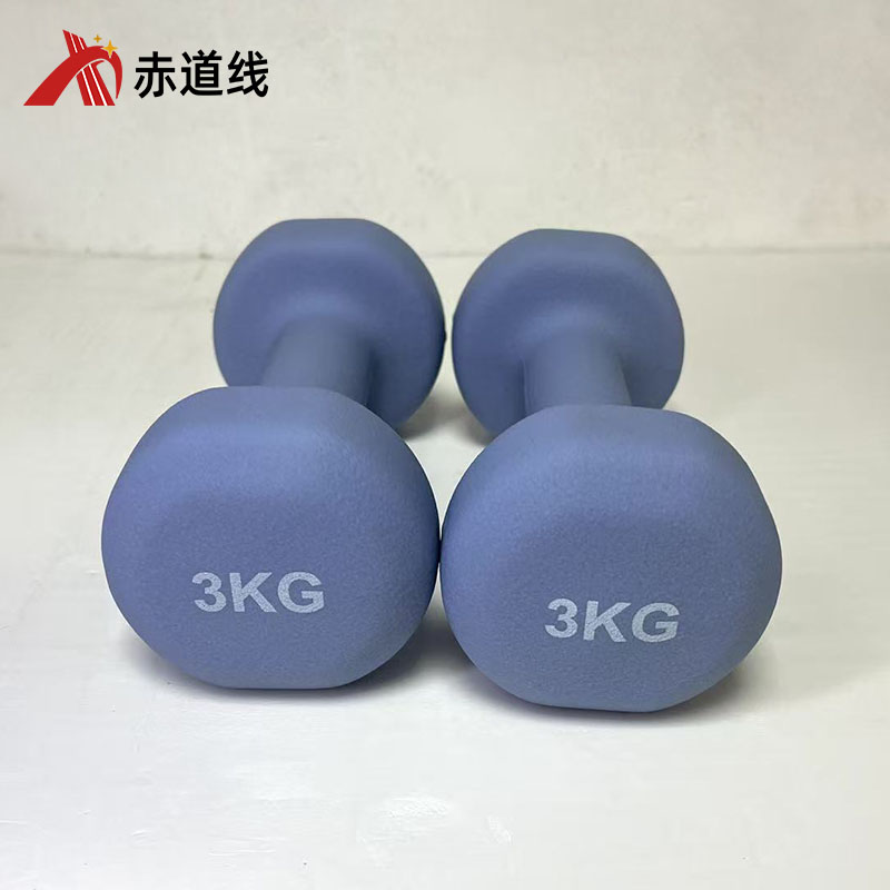 赤道线 浸塑哑铃健身锻炼哑铃男士运动力量训练3KG*2小哑铃 深兰 CDX-1024S-YLQ3高清大图
