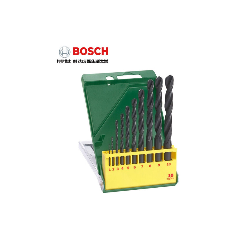 博世(Bosch) 绿色钻头套装 10支 HSS-R高速钢钻头 货期5-10天高清大图