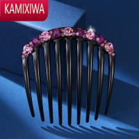 kamixiwa水钻插梳头饰2022年新款盘发器后脑勺发夹轻奢刘海发梳卡子女