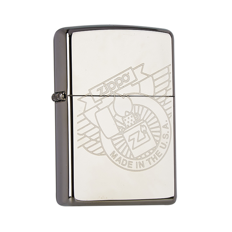 [苏宁自营]打火机官方正品经典黑冰芝宝徽章定制雕刻自用送礼zippo