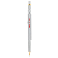 红环(rOtring)自动铅笔 专业绘图工具 金属笔身伸缩笔头800系列 银色0.5mm礼盒装