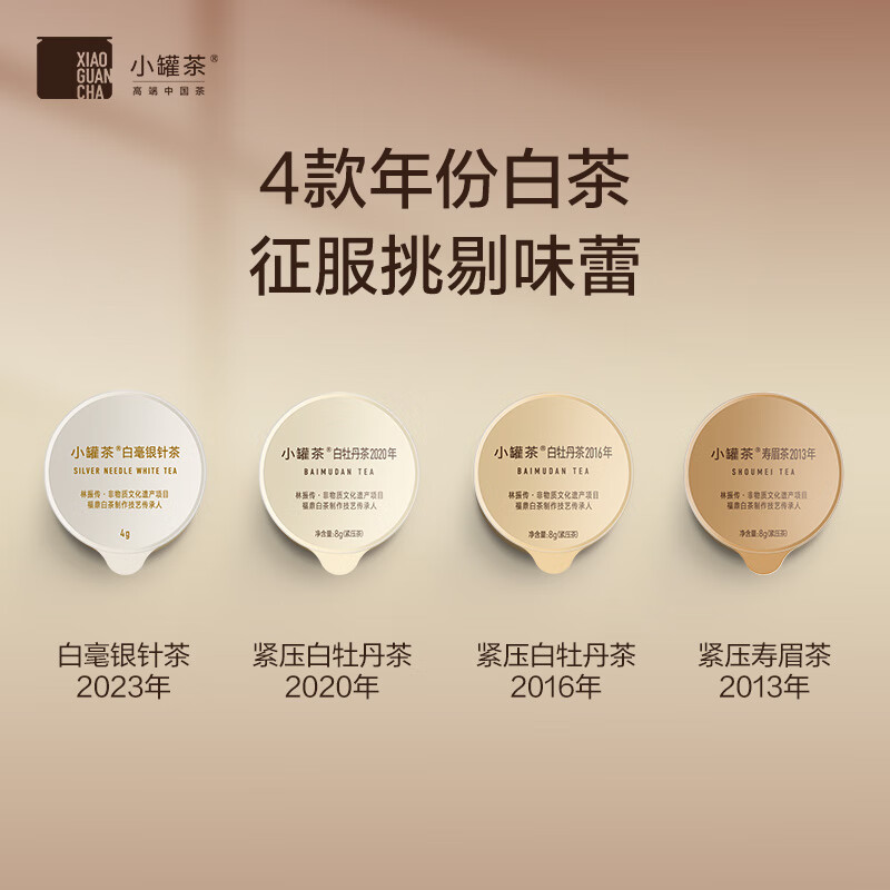 小罐茶 XIAO GUAN TEA 寻迹白茶·组合茶28罐装7*4克+21*8克高清大图