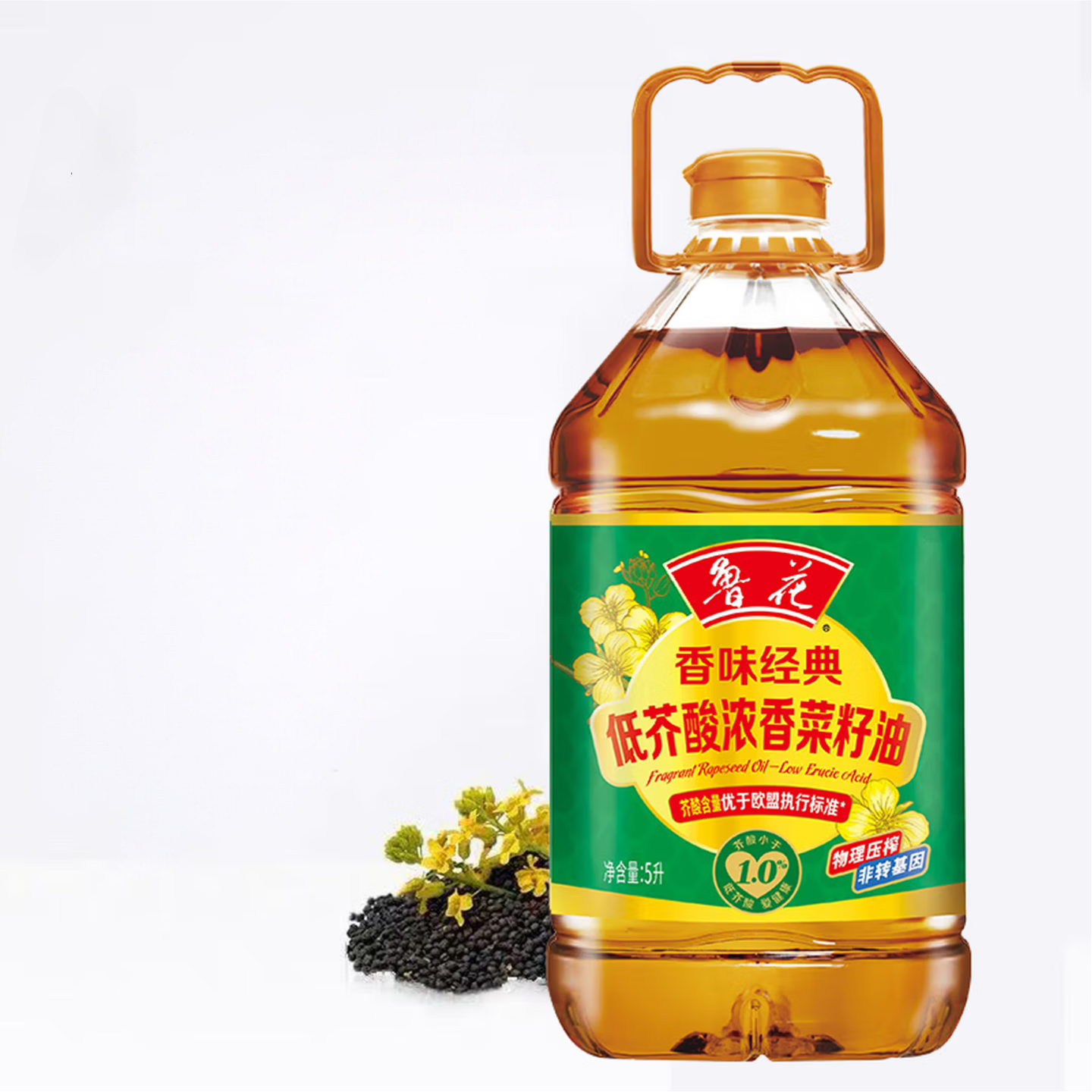 鲁花 香味经典低芥酸浓香菜籽油 5L (单位:桶)