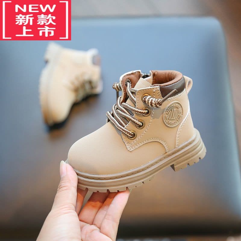 可莉允男童马丁靴软底女童靴子两岁婴儿鞋子学步鞋小童短靴宝宝鞋子秋冬图片