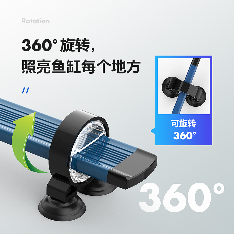 鱼缸灯led照明防水nec增艳超亮潜水水灯全光谱鱼灯支架灯管小型高清大图