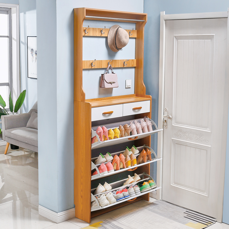 梵若曼鞋柜f5-508 家用口窄翻斗超薄鞋柜简约现代厅柜入户小鞋厨带挂