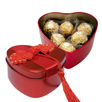 费列罗榛果威化巧克力9种组合婚庆结婚喜糖心形铁盒 费列罗6颗