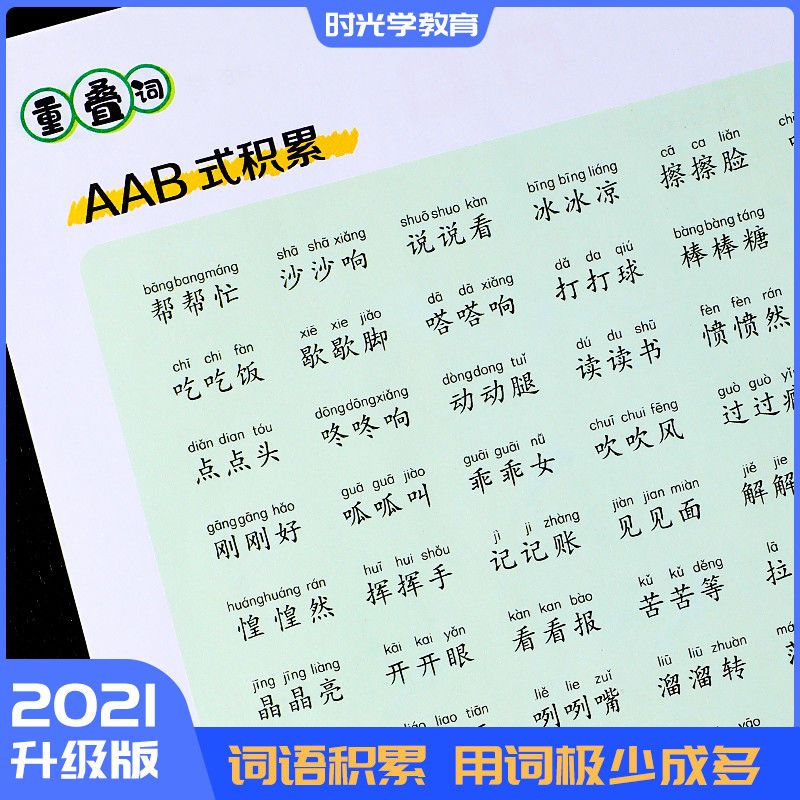 [时光学]小学生语文字词语基础训练大全重叠词量词成语积累手册 易错字(赠的地得和标点符号)