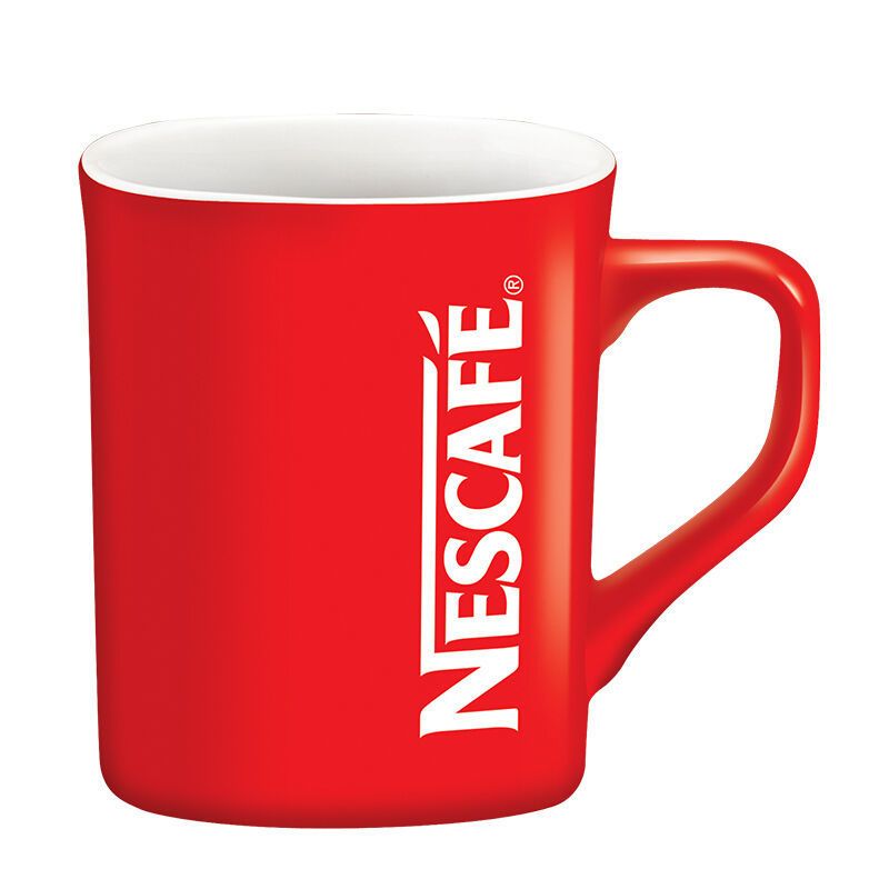 雀巢咖啡红杯红色马克杯雀巢杯子红杯经典雀巢红杯1个送方勺