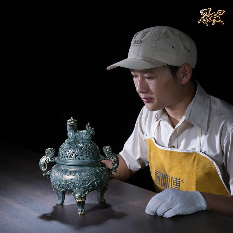 美帮汇全铜摆件《财气袅绕(香炉)》全铜香炉家居工艺品 装饰品高清大图