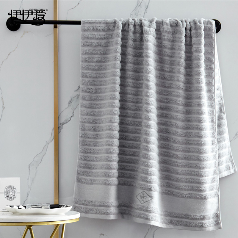 伊伊爱 YBH25224 波浪风防螨毛巾 浅灰色高清大图