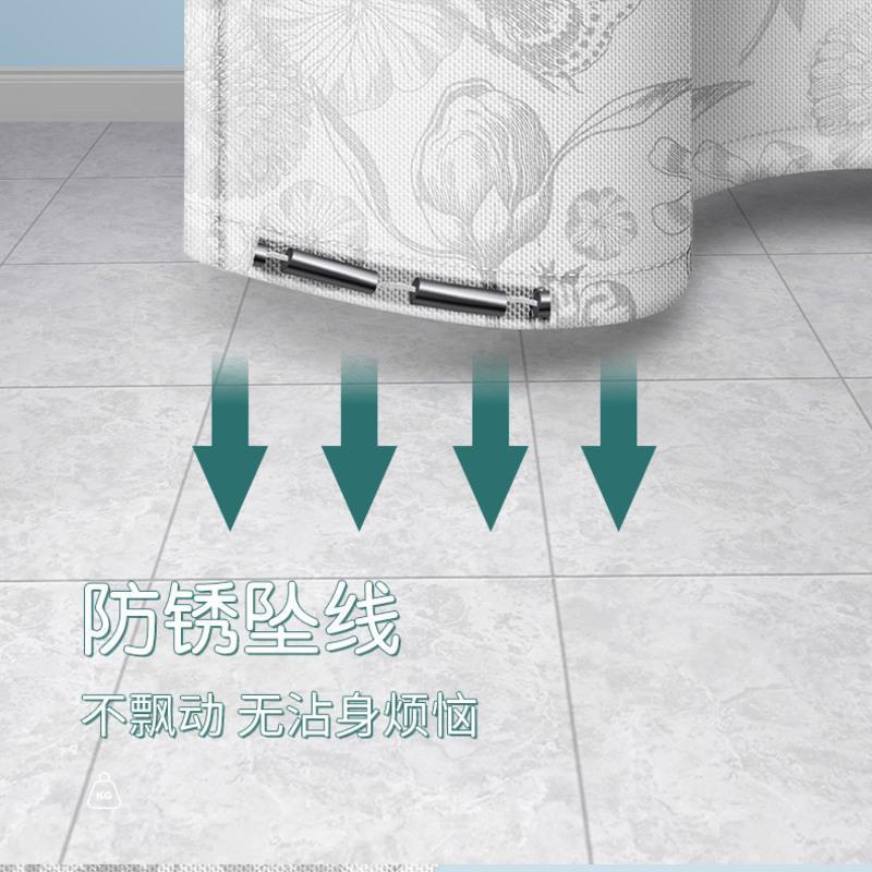 黄色菱形 单帘100宽*180高[送加厚挂钩] 浴室浴帘布门帘窗帘布卫生间防水加厚隔断帘免打孔伸缩浴帘杆套装