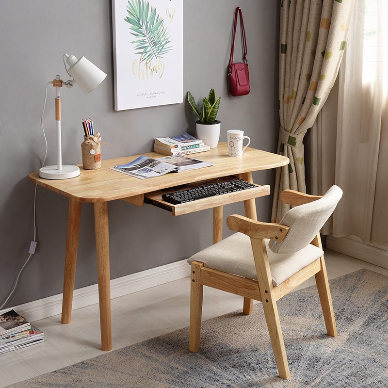 北欧实木书桌简约电脑台式桌现代家用办公桌ins风迷你宜家写字桌