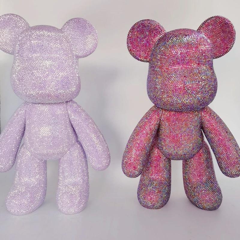 白皮熊不含材料包 24cm 手工diy贴钻暴力熊24cm玩偶材料包摆件粘钻熊