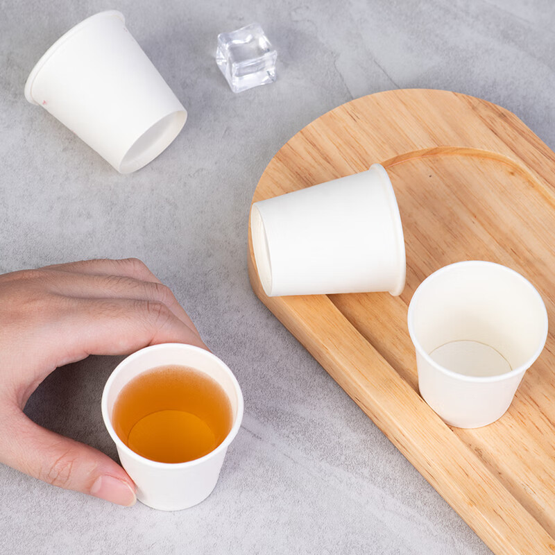 芳草地一次性小纸杯 60ml一口杯试喝杯试吃杯试饮杯 品尝杯小水杯子99只 3G5764高清大图