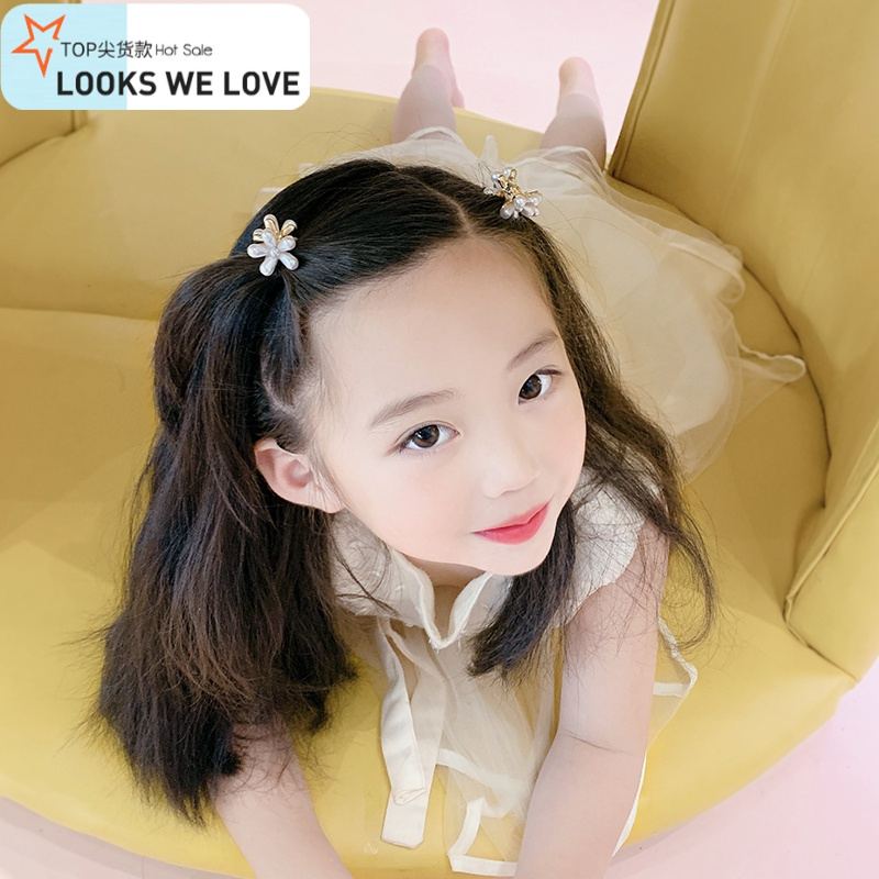 七色王国网红珍珠小花抓夹公主边夹韩国儿童发饰女童头饰小女孩发夹