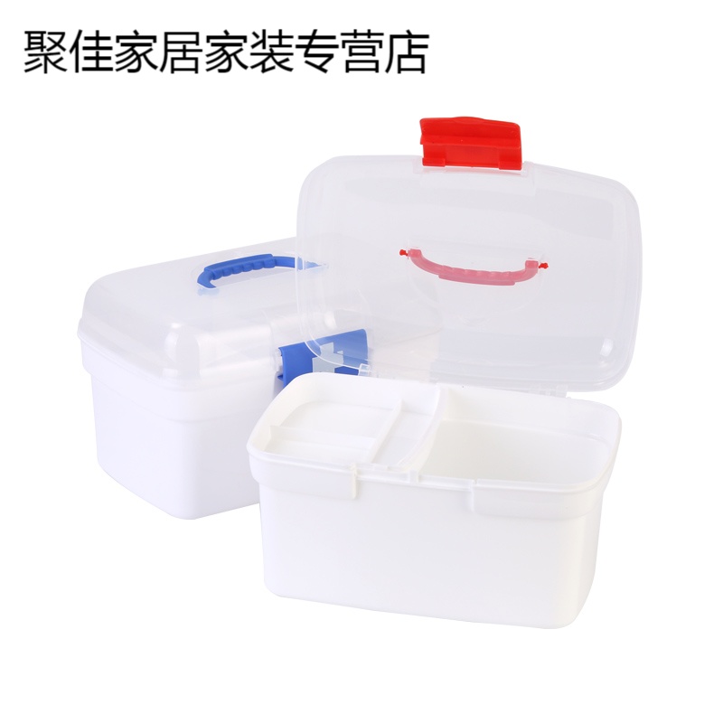 家柏饰(CORATED)家用小药箱医药箱带提手急救箱盒收纳箱子高清大图