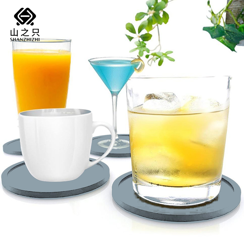 山之只 隔热防滑硅胶杯垫 10*10cm 块高清大图