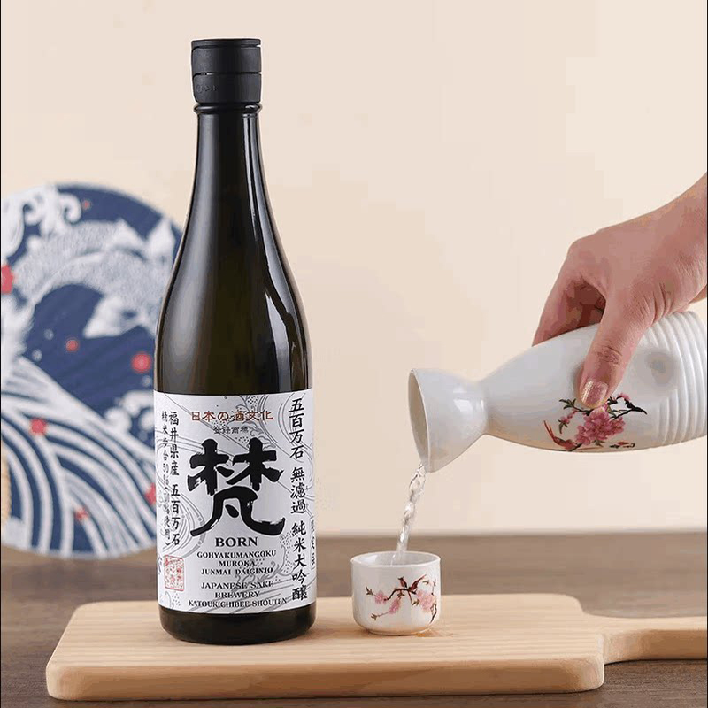 梵五百万石无滤过纯米大吟酿清酒发酵酒低度酒日本进口720ml 日式清酒米酒洋酒