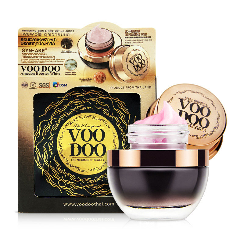 VOODOO蛇毒免洗睡眠面膜霜免洗面膜补水保湿收缩毛孔男女30g 黑瓶高清大图