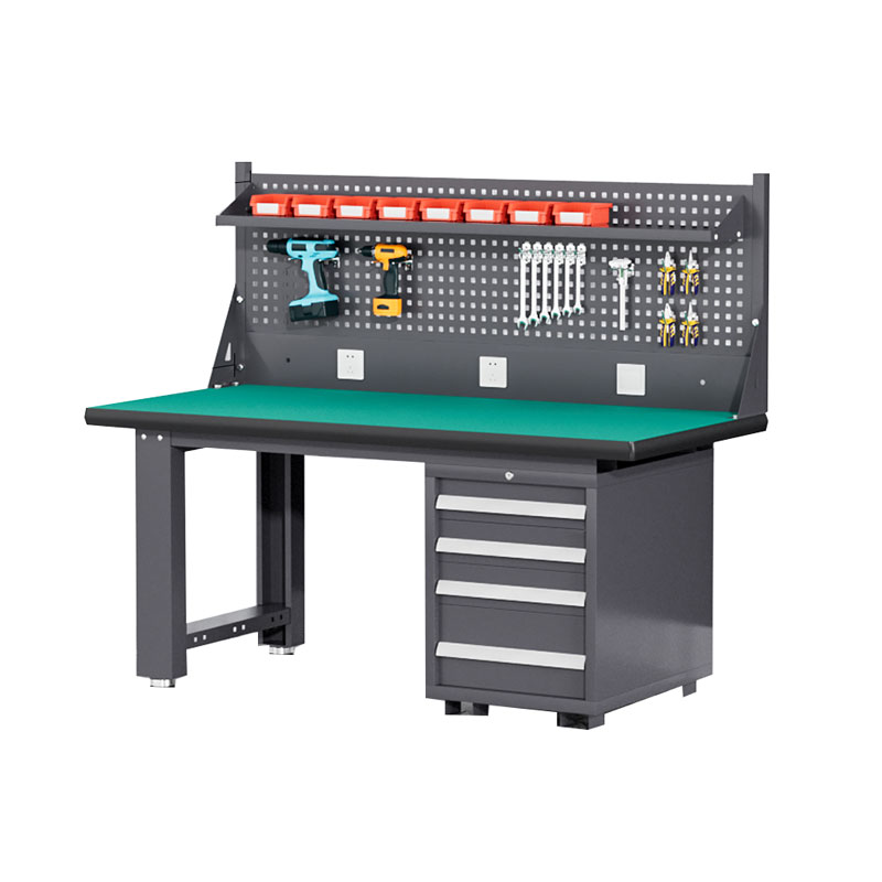 友鑫邦 钳工工作台 2.1米落地四抽+棚板 台高清大图