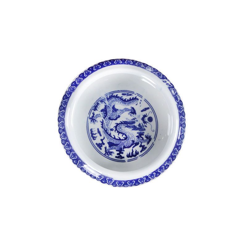 青花瓷笔洗笔筒笔搁墨碟三四件组合陶瓷套装白云毛笔文房四