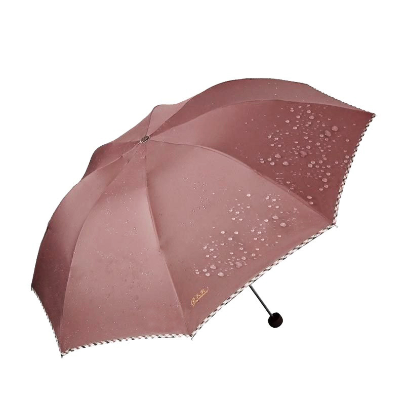 天堂 307E碰击布格子布包边三折商务伞晴雨伞
