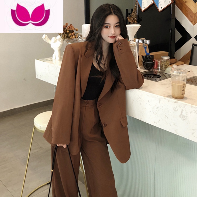 七斓职业西装套装女2023年新款早炸街小西服休闲时尚高级感 S小个子搭配显高/时尚御姐/气质洋气/奶系穿搭/酷盐系/炸街 卡其色上衣+卡其色裤子