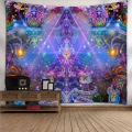 波西米亚墙壁装饰挂布床头瑜伽背景布壁画印度曼陀罗挂毯 图八 绒布130高*150宽厘米横款