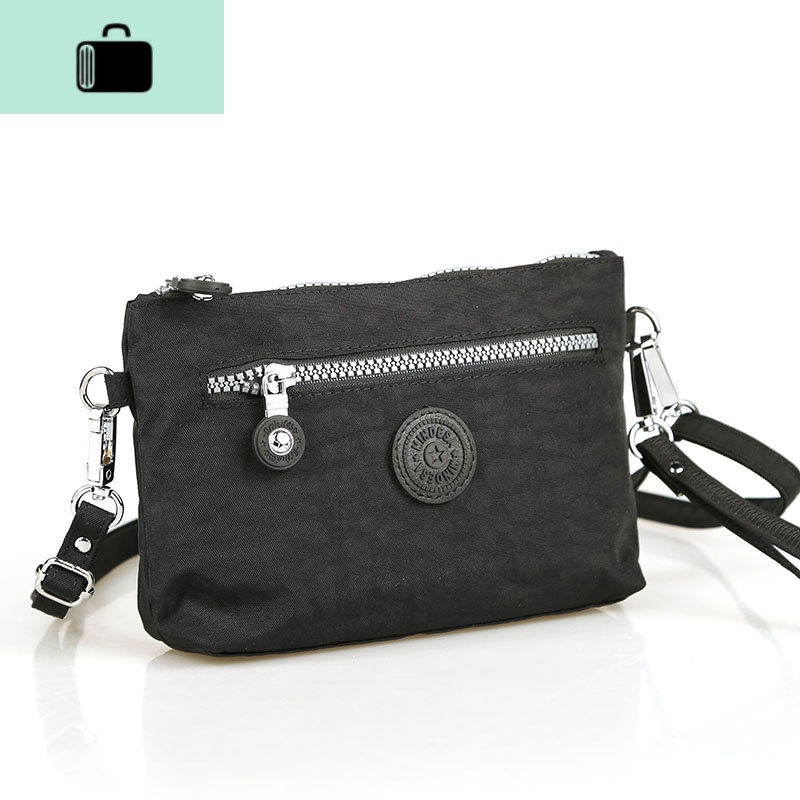 斜挎小布包休闲女包帆布简约纯色布包手拎手机钥匙零钱护照迷你包NEWLAKE 黑色