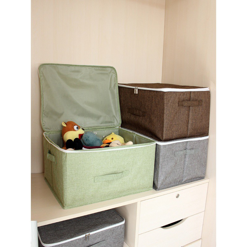 衣柜装衣服收纳箱大号布艺整理箱可折叠带盖放衣物家用储物收纳三维