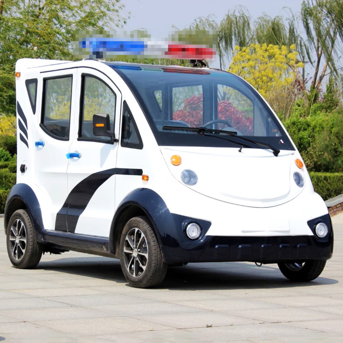 统航电动巡逻车双排5座电动四轮车观光车物业保安校园巡查车小白车SJ05 标配