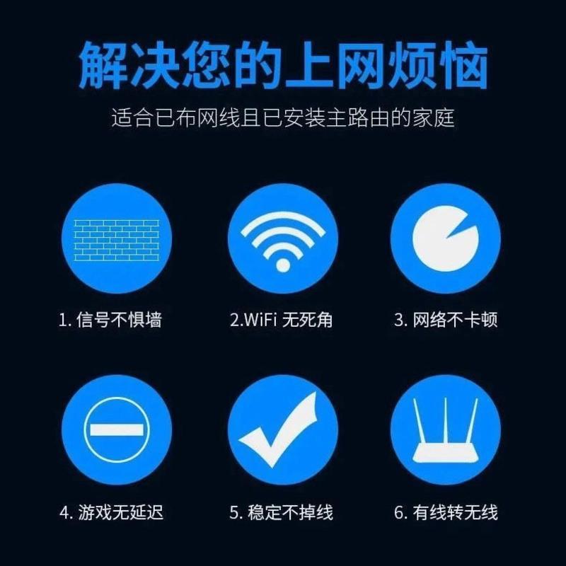 wifi信号放大器家用路由器网络信号增强器无线扩展器中继器穿墙王 300兆[迷你版]黑色