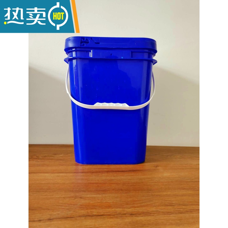 敬平正方形塑料包装家用水桶涂料乳胶漆狗粮桶胶水桶带盖加厚 20升20公斤正方形绿色无盖高清大图