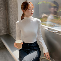 秋冬季保暖内衣女上衣中高领可外穿保暖衣长袖秋衣女打底衫女_362 均码【80-125斤】 灰色