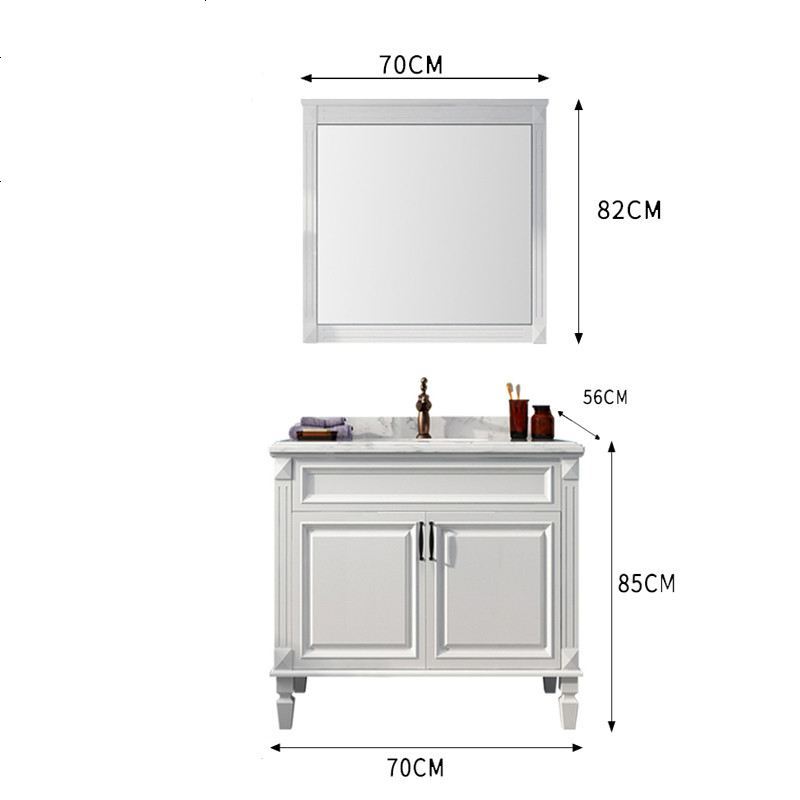 美式橡木浴室柜组合镜柜洗脸洗手盆柜大理石洗漱台轻奢落地卫生间视频